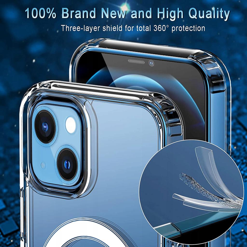 Case clear for iphone 14 plus magsafe armored case