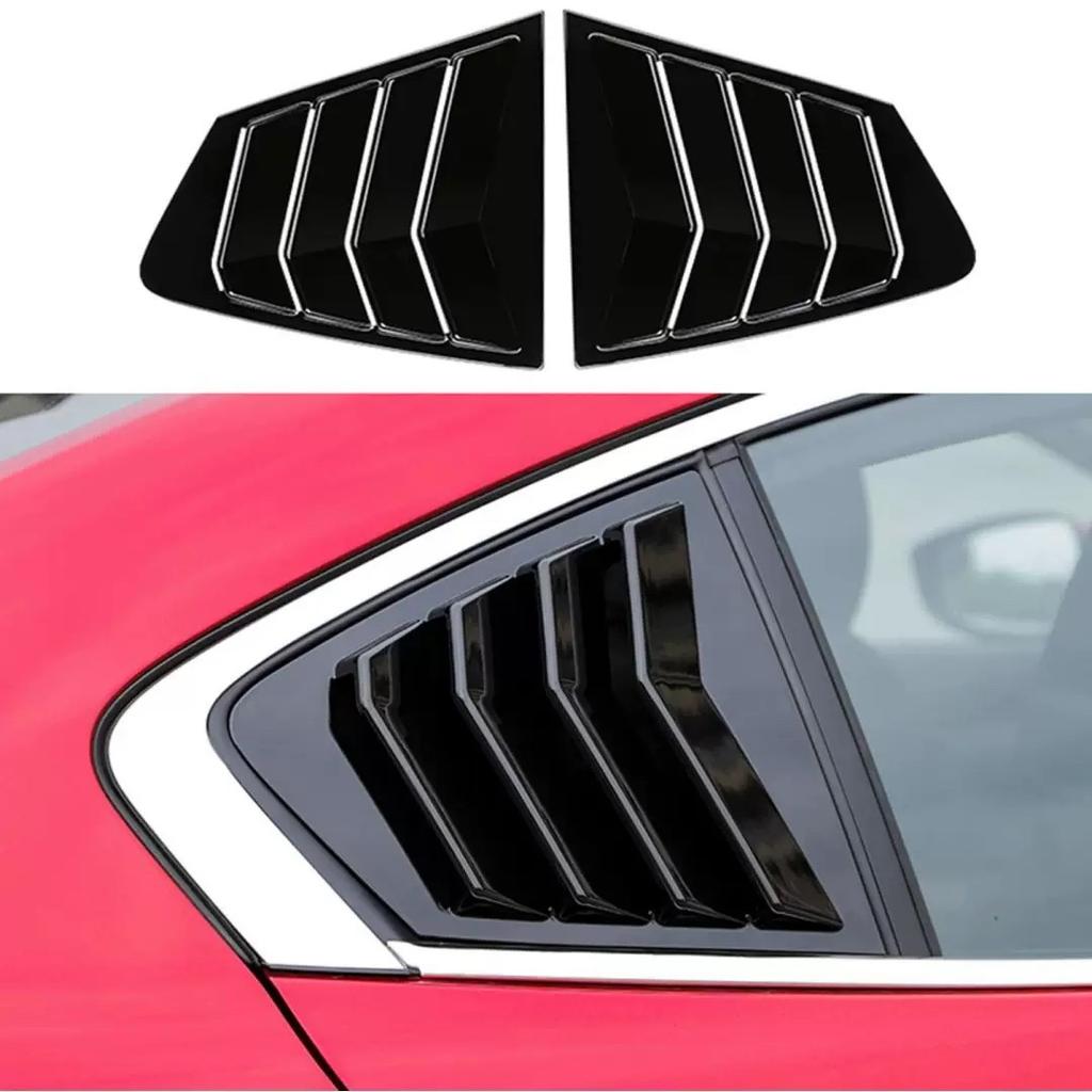 For Mazda 3 Axela Sedan 2020 2021 2022 Car Rear Louver Window Side Shutter Cover Trim Sticker Vent Scoop ABS Carbon Fiber