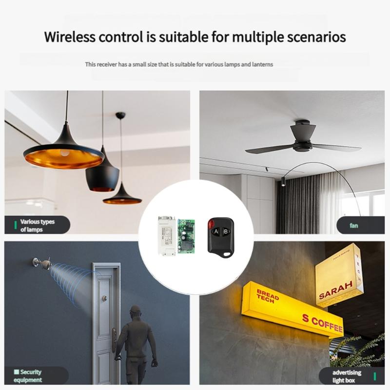 Wireless Single Channel Remote Switching Lighting Controller Multiple Working Modes Support Global Voltages AC80-265V