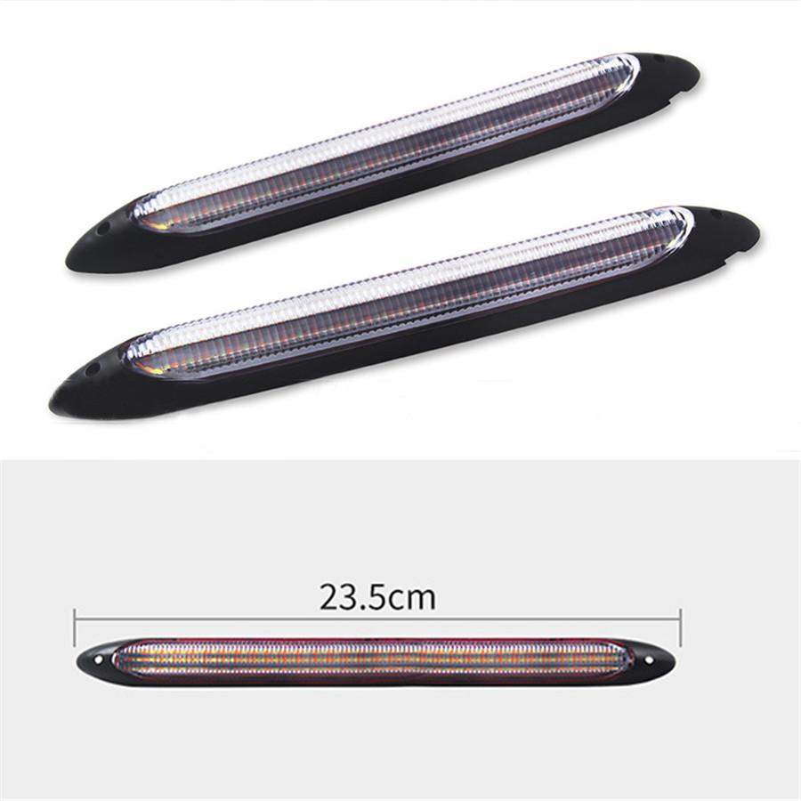 2×9.25" Universal Car LED Daytime Running Light Scan Waterproof Headlight Strip Sequential Flow Yellow Turn Signal White DRL Light