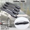 Gloss Black Carbon Fiber Door Handle Cover Catch Accessories for Toyota Venza AV10 2009 2010 2011 2012 2013 2014 2015 2016 2017