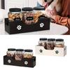 Triple Jar Pet Food Organizers Made From Sustainable Wooden Food Organizers For Cats Dog Treat Freshness And Space Saving