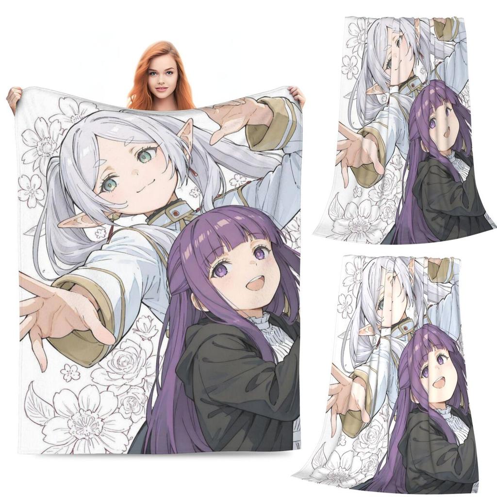 Sousou No Frieren Blankets Soft Warm Flannel Throw Blanket Bedspread for Bed Living Room Picnic Travel Home Sofa