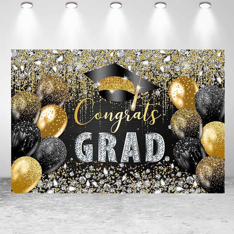 2025 Graduation Season Background Banner Bachelor's Cap Balloon Party Decorative Background Photography Background