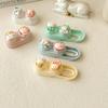 Cartoon Cat Contact Lens Case Portable Mini Contact Lens Box with Tweezer Suction Stick Set Travel Lens Storage for Women Girl
