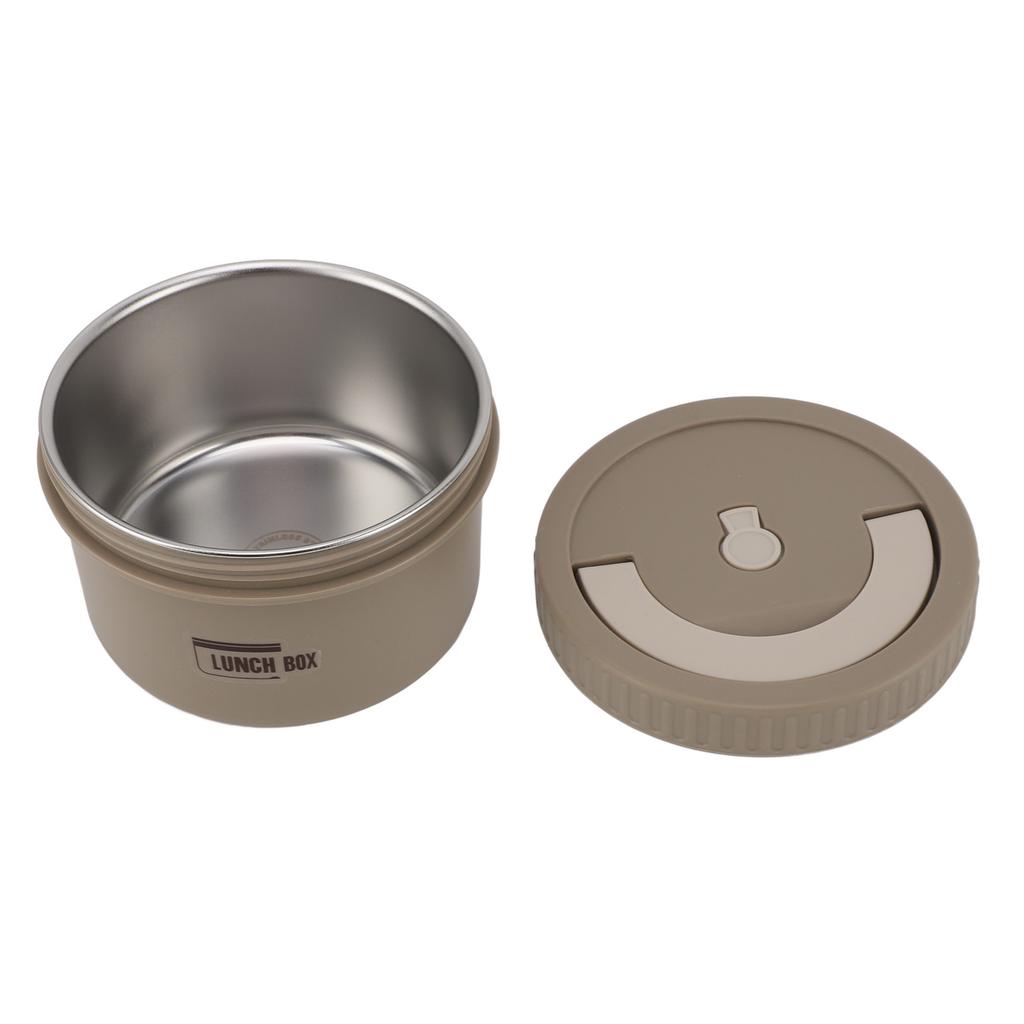 Bento Box Round 600ml Lunch Container Stainless Steel Tight Sealing Leakage Proof Insulated