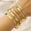 Mehrschichtiges Boho Goldplattiertes Geometrisches Öffnungsarmband Set für Frauen Handmanschette Armreif Handgemachter Schmuck
