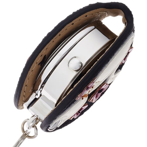 Fieldwork Analog Pocket Watch with Flower Cat Design and Bag Charm, with Magnifying Glass, LW037-1, Women's