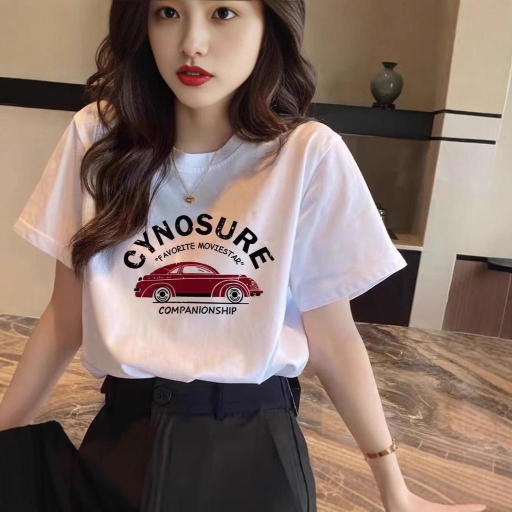 Large size fat mm women's pure cotton short-sleeved t-shirt women's spring and summer casual half-sleeved oversize loose couple top