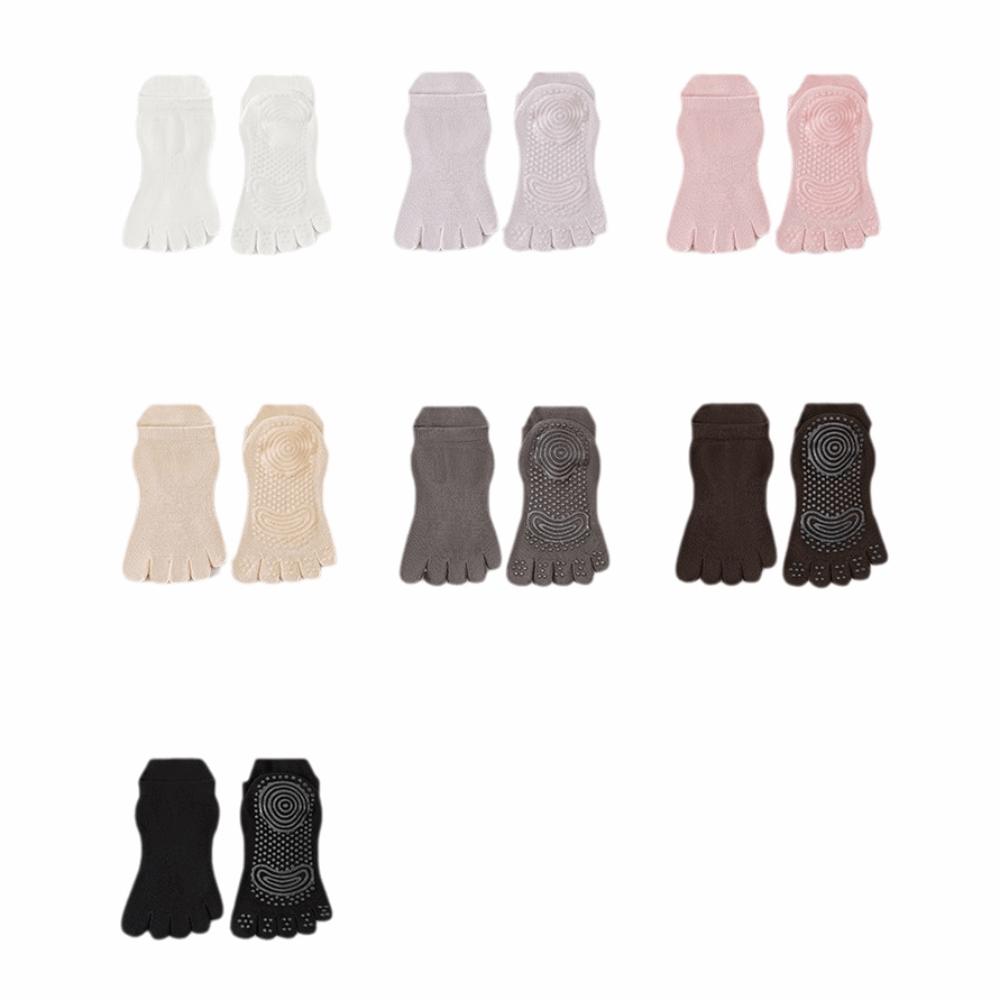 Baumwolle Damen Sports Yoga Socken Anti-Rutsch Boden Zehensocken Fünf-Zehen-Socken Ballett