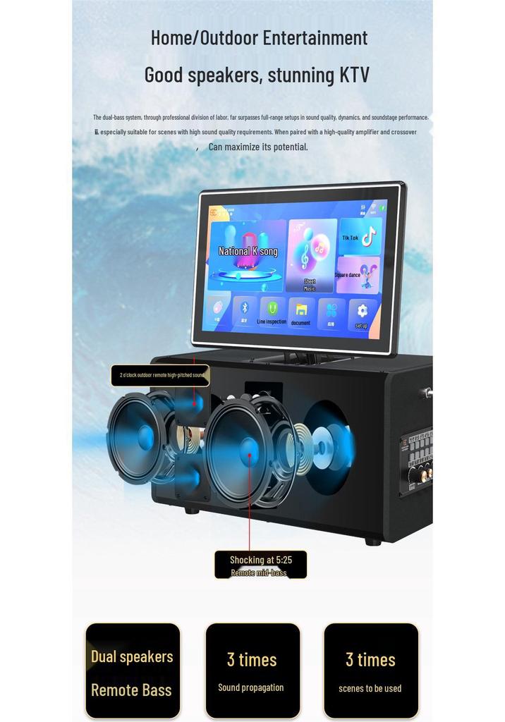 SS1-206 Portable Outdoor Karaoke Speaker: High-Power All-in-One Singing Machine