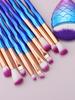 10Pcs Mermaid Makeup Brushes Set Gradient Eyeshadow Foundation Cosmetic Brush, Soft Synthetic Bristles Eyeshadow Blush