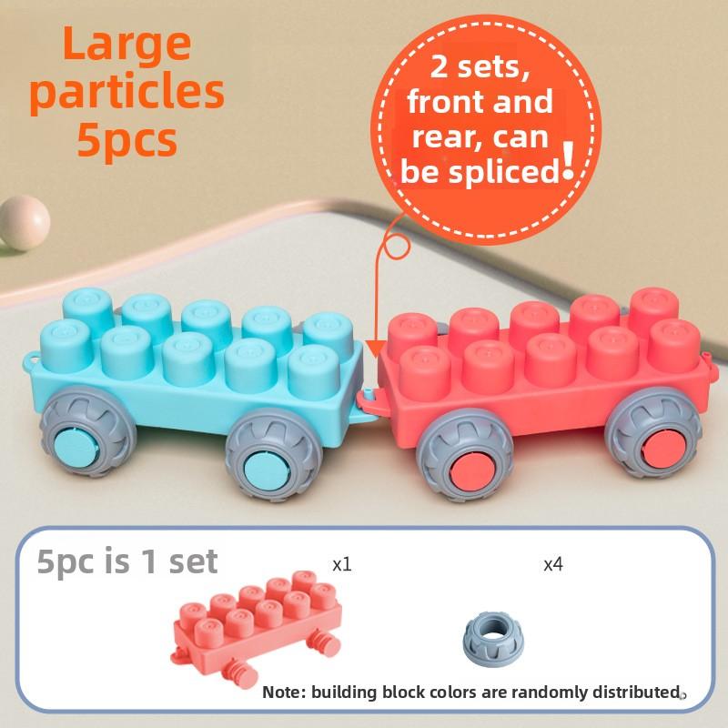 Крупные детали можно грызть Мягкие резиновые строительные блоки для раннего развития детей Пазл Сделай сам Сборные блоки