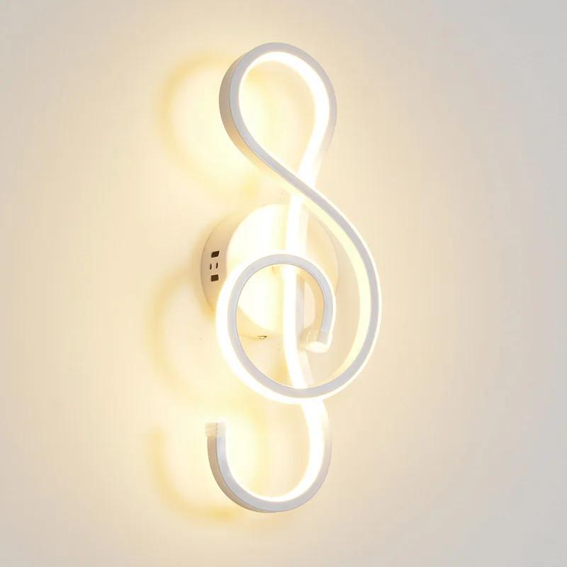 Nordic LED Wall Lamp Note Wall Sconce for Bedroom Bedside Living Room Study Stairs Home Decor Indoor Lighting Fixture Luster