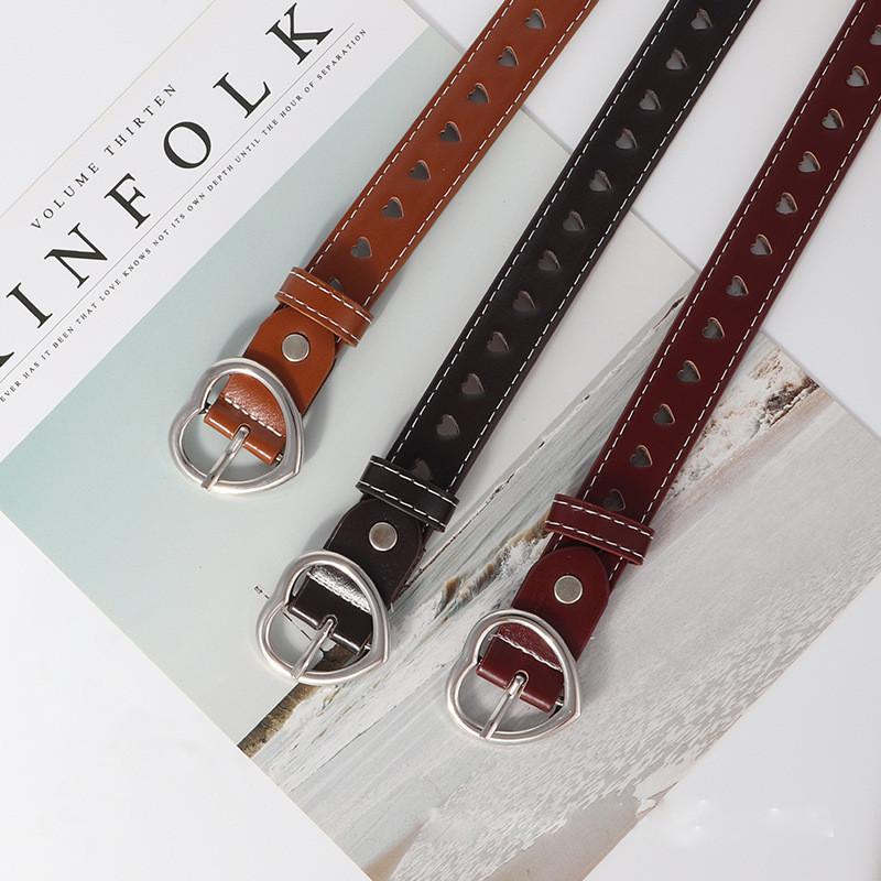 Belt Love Buckle Simple Versatile Hollow Fashion Personalized Jeans Belt Women