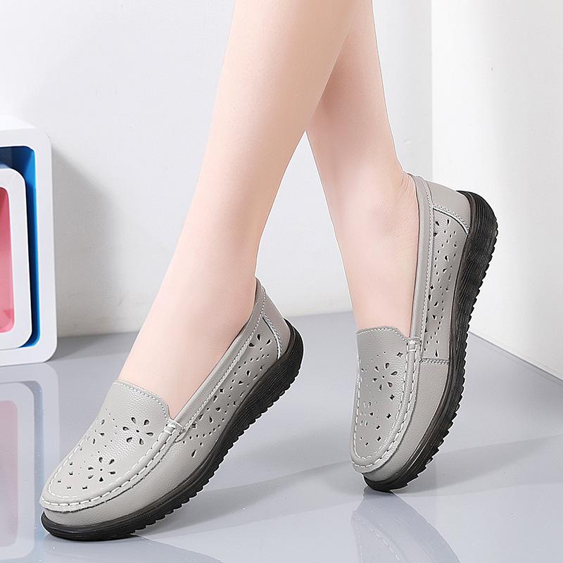 Women's Summer Classic Comfort Penny Loafers Casual Cut Out Slip-On Lightweight Walking Flats Hollow Driving Work Business Mocs Boat Shoes for Women