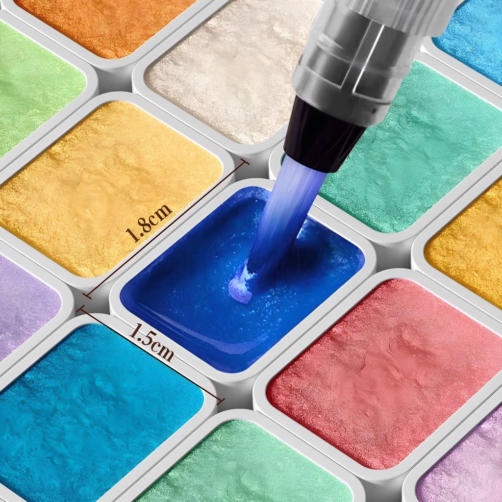 Set di Pittura ad Acquerello Perlescente Portatile - 180 Colori, Compatto Stile Dunhuang