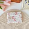 Ins Style Flowers Card Holder Coin Purse Id Card Bank Card Protective Cover Small Wallet Key Organizer Double Layer