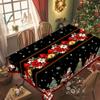Black Christmas Santa Claus Tablecloth Merry Cristmas Decoration for Home 2025 Winter Holiday Kitchen Dining Table Decor Navidad