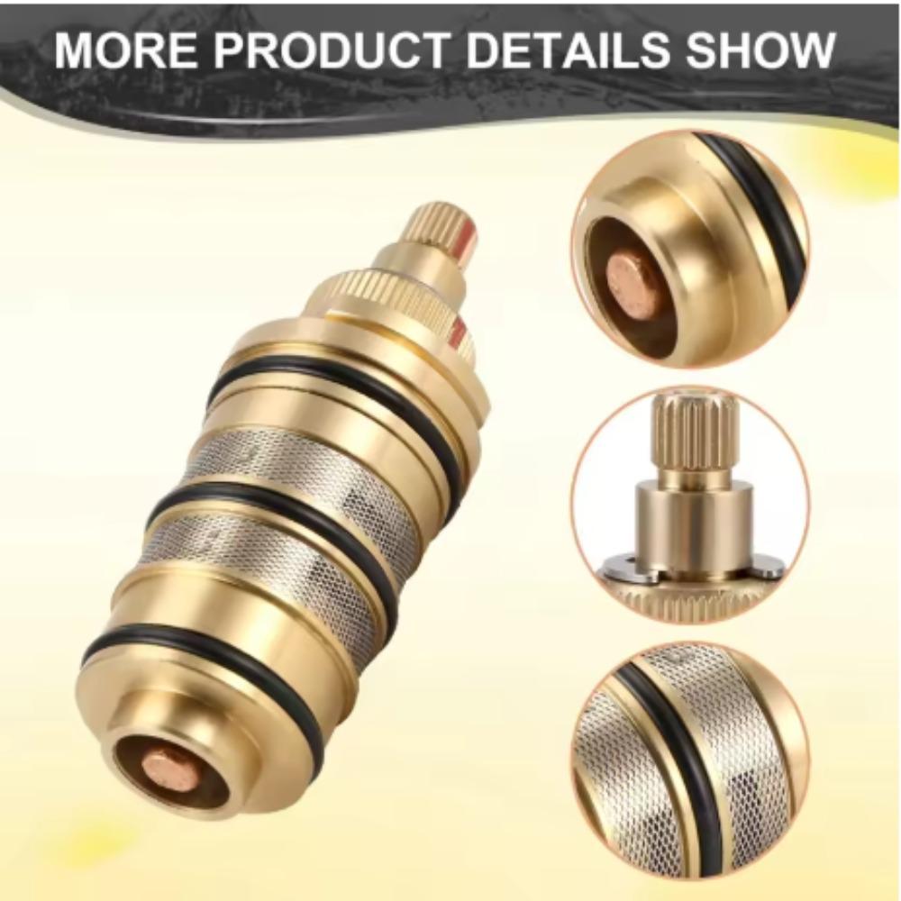 Brass Shower Thermostatic Cartridge Replacement Kit - Bathroom Water Temperature Control Mixer Valve Bar Faucet Repair
