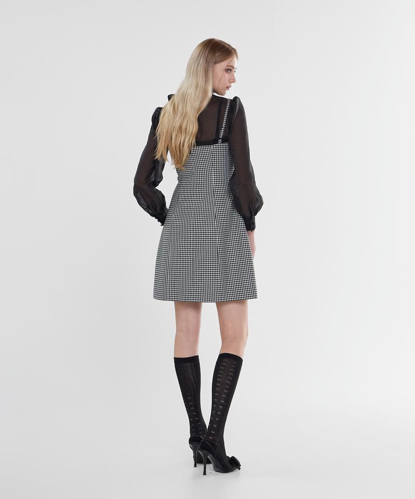 Scus Square Pied Dress_Hound Tooth Check
