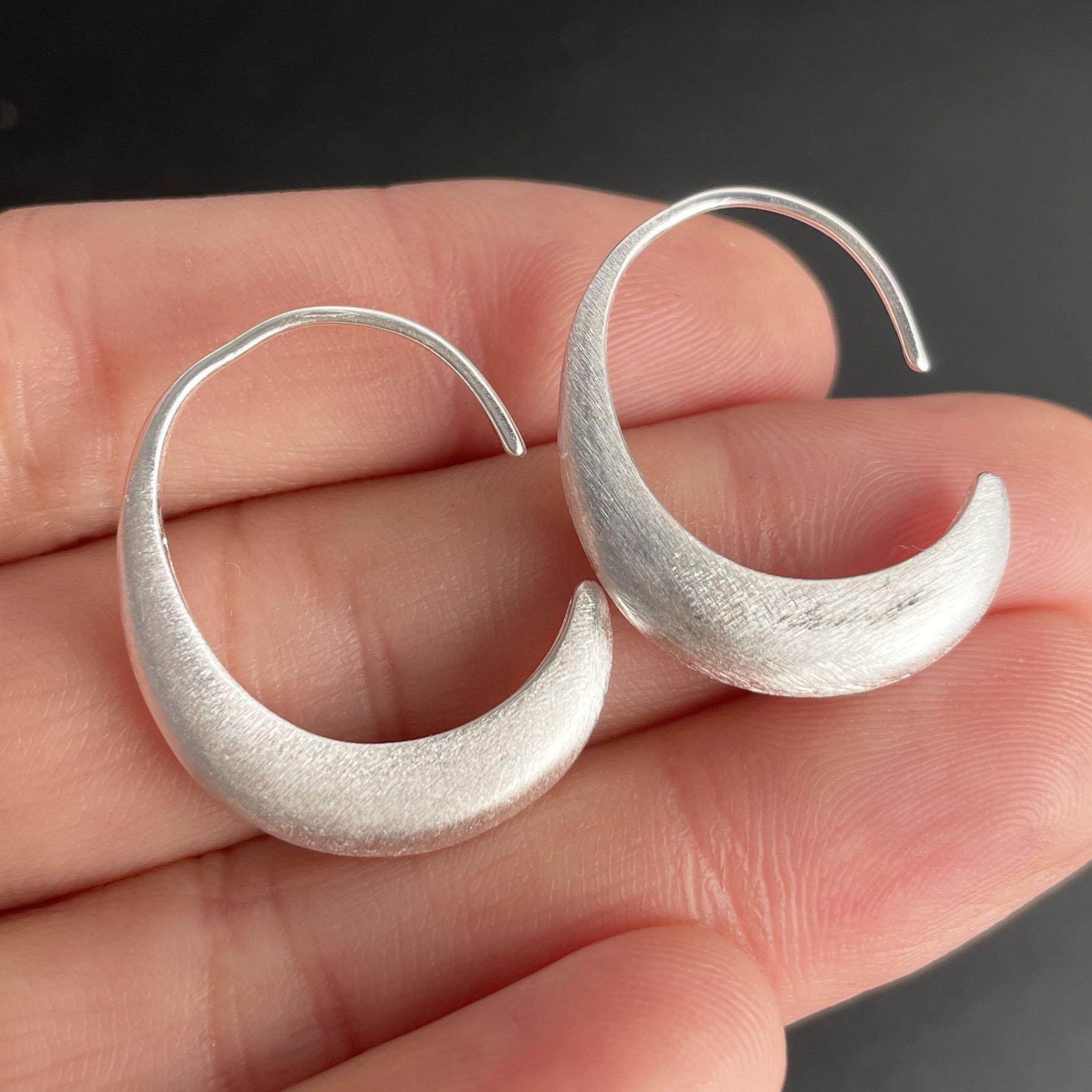 

925 Sterling Silver Earrings For Women Trendy Simple Open Round Earring Jewelry Prevent Allergy Party Christmas Accessories