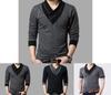 Camiseta De Hombre De Manga Corta Larga Slim Cuello En V Muscle Tee Casual Blusa