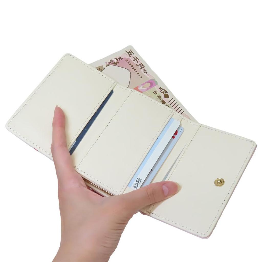 Aldi Hanamaru Obake Clasp White Wallet, HO1-2WH,