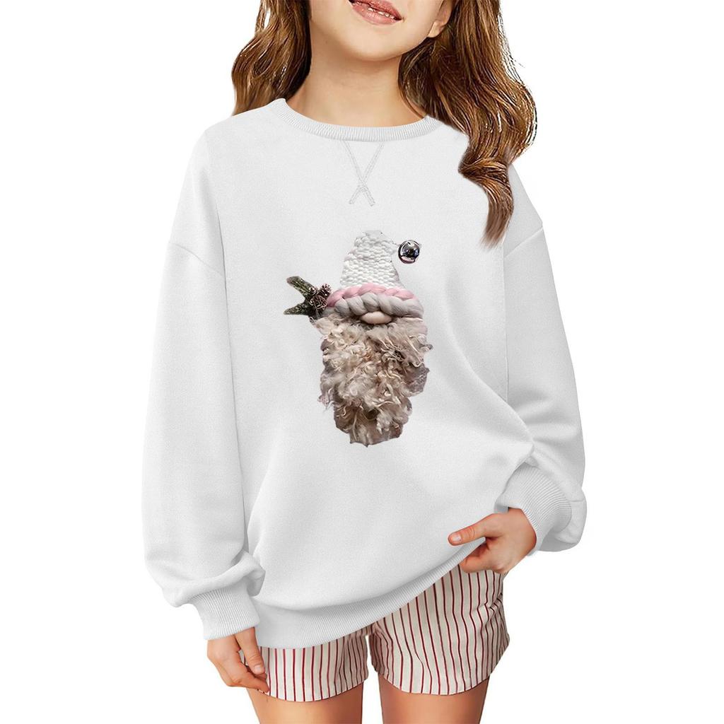 Children's Fashionable Casual Long-sleeved Loose Christmas Print Pullover Sweatshirt