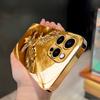 Luxurious Gold Eagle Patterned Electroplated Glass Phone Case Suitable for iPhone 17 16 15 14 13 12 11 Pro Max Plus Anti Drop