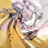 White Yellow Silk Shawl Scarf Ladies Brand Elegant Floral Square Spring Scarves Fouldard Fall Winter Neck Scarf Cape