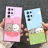 Cartoon Cute Peach Goma Soft Phone Case for Samsung Galaxy S26 S25 Edge S24 Ultra S23 Plus S22 S21 FE S20 Black Cover Back Shell