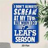 Vintage Blue Hockey Metal Sign Wall Art, Leafs Season Gift for Fans 20x30 Cm