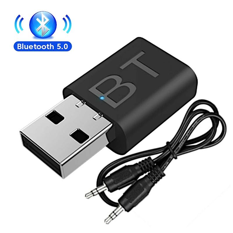 2-in-1 USB Bluetooth 5.0 Transmitter Receiver Stereo Bluetooth RCA USB 3.5mm AUX For TV PC Headphones Home Stereo Car HiFi Audio
