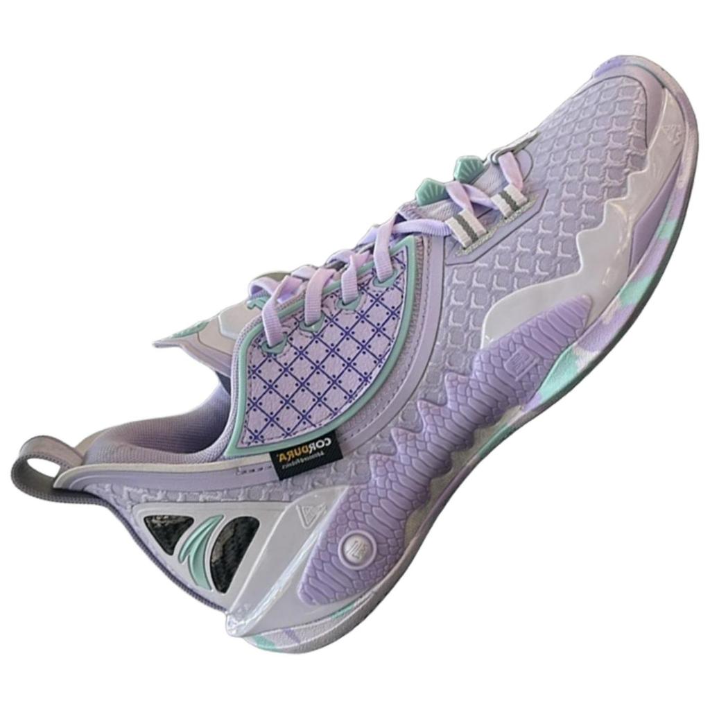 Anta Crazy Tide 5 V2 Stoßdämpfung Rutschfest Abriebfest Feuchtigkeitstransportierend Low-Top Basketballschuhe Herren Sneaker Lila 112411106-7