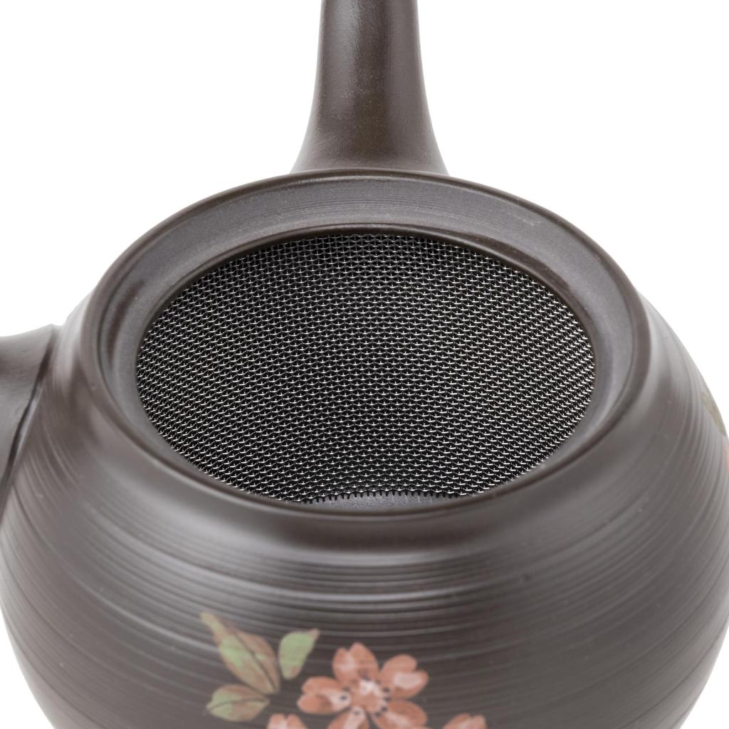 With a Striped Cherry Blossom with a Mesh for Green Roasted Green and Brown Rice Made In Tk006 Tokoname-yaki Teapot, Takeharu, Pattern, 270ml, Sash,