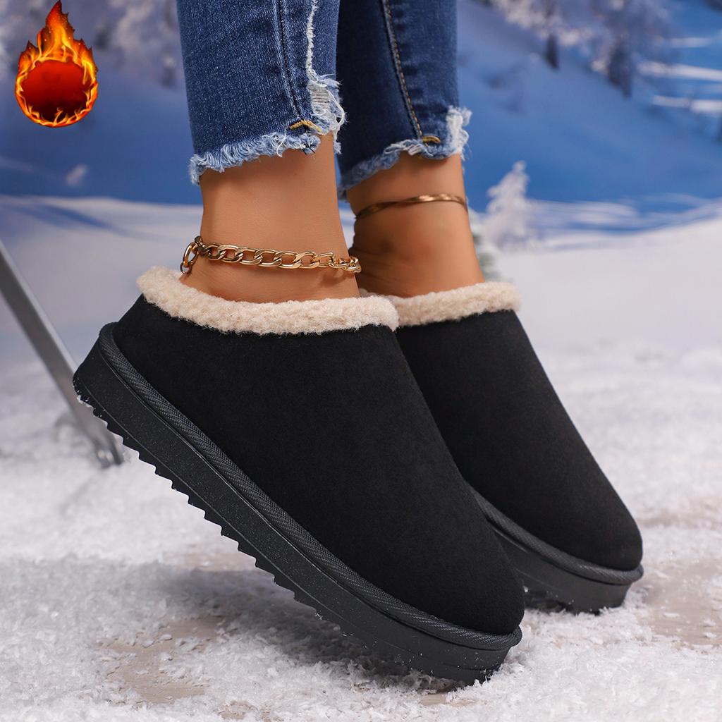 Fashion Winter 2025 Warm Fluffy Woman Slippers Non Slip Thick Plush Clogs Women Casual Platform House Shoes Slides size 36- 44