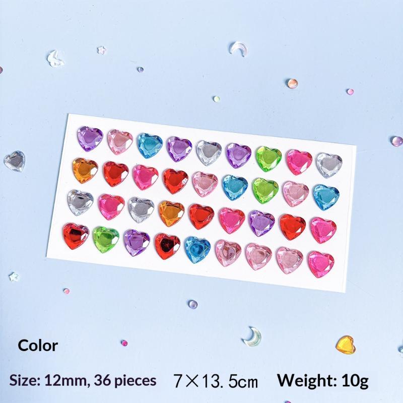 3D Heart Diamond Sticker Crystal Diy Handmade Material Desktop Decoration Phone Case Camera Kawaii Stickers Cup Laptop Decor