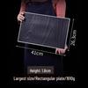 Matte Black Ceramic Wood Grain Plate for Steak, Barbecue, Snacks, and Desserts