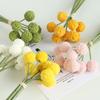 1 Bunch Artificial  Ball  Chrysanthemum, 9-head Solid Color Simulated Flowers Multi-color Optional, Home Indoor Fake Plants Ornaments