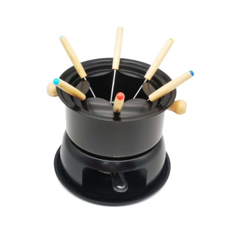 Großvolumige Schokoladen-Fondue-Tasse aus Kohlenstoffstahl für Partys und Veranstaltungen, gleichmäßig erhitzender Schmelzbecher für Käse, Butter