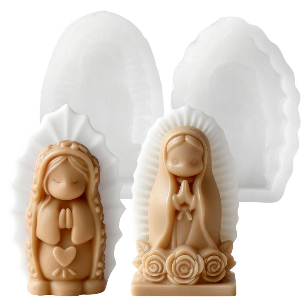 3D Pray Little Girl Candle Silicone Mold DIY Handmade Aroma Plaster Resin Ornaments Mould Chocolate Baking Molds Home Decor