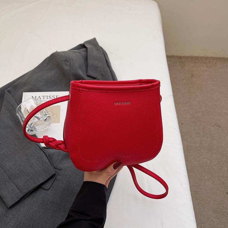 Fashionable, Casual, Simple, Niche, Solid-color, Single-shoulder Bag, Crossbody Bucket Bag