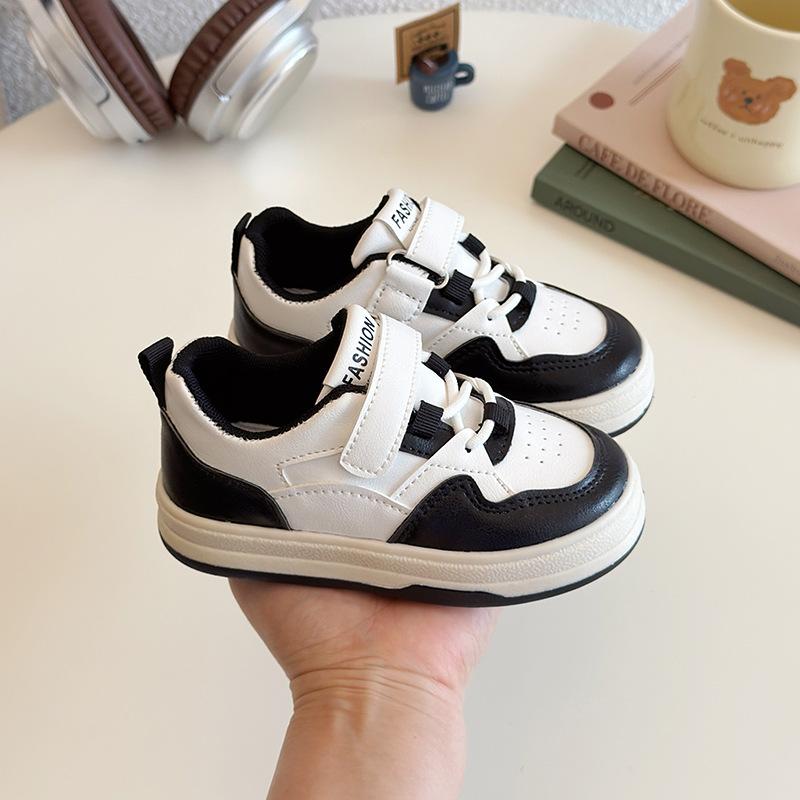 2025 spring new children's low-top little white shoes boys and girls breathable casual Velcro non-slip and wear-resistant students