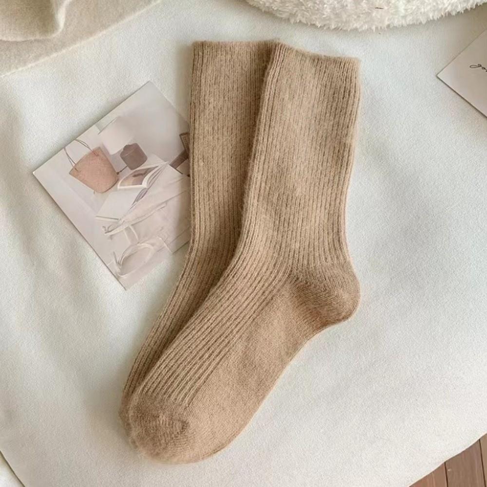 Thick Fuzzy Wool Socks Cashmere Long Socks Fashion Winter Warm Velvet Socks  For Women
