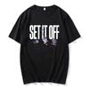 SET IT OFF Rock Band T-shirt Fashion Short Sleeve Male Tshirts Unisex Streetwear Casual Cotton Loose Male Tee-shirt Graphic Tees