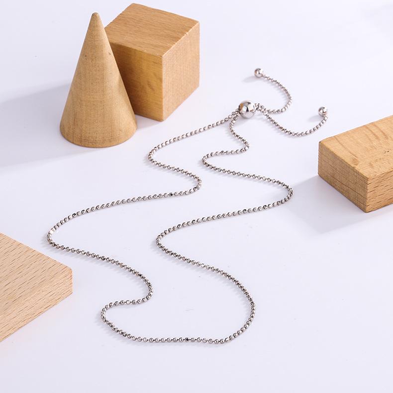 

Универсальное винтажное состаренное ожерелье из стерлингового серебра 925 пробы с круглыми бусинами и простым замком-лобстером для женщин