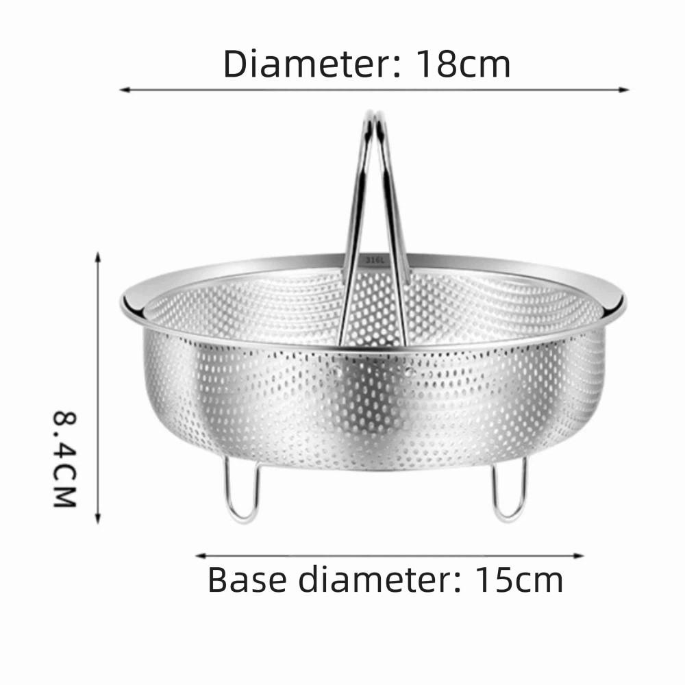 201 Stainless Steel Steamer Basket Foldable Handle Generic Pot Steaming Grid Safe Material Thickened Fruit Drain Basket