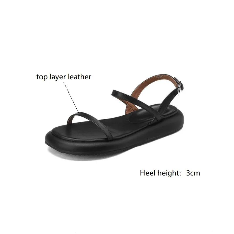 Fashion New 2025 Summer Sandals Shoes for Women Round Toe Low Heel Sandals Roman Shoes Open Toe Women Sandals Zapatos Mujer Flat Shoes
