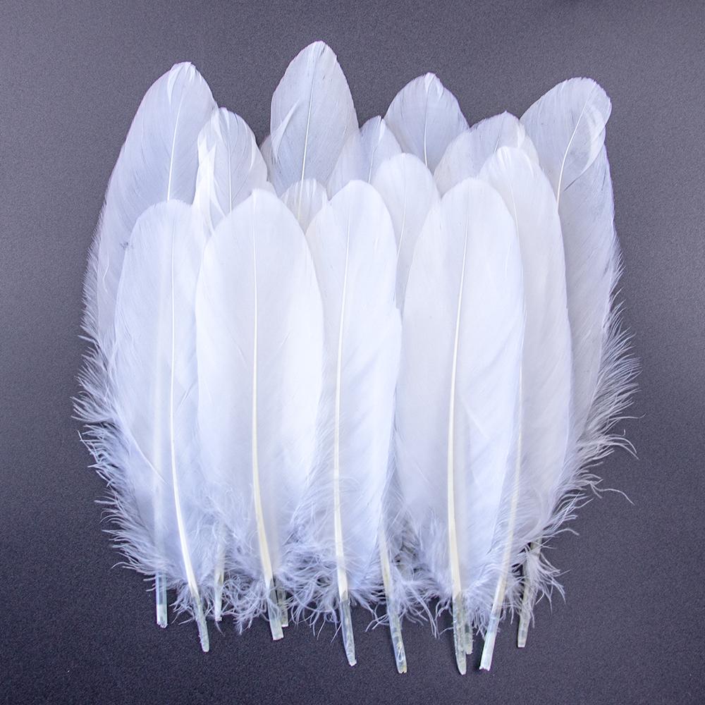 10PCS Gold Feathers Decoration 15-20CM Natural White Turkey Goose Duck Pheasant Feathers Plumes Handicraft Accessories
